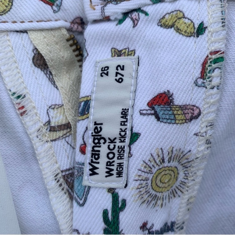 Wrangler Women's Flare Jeans with Fun Patterns - White and Multicolor - Picture 13 of 16